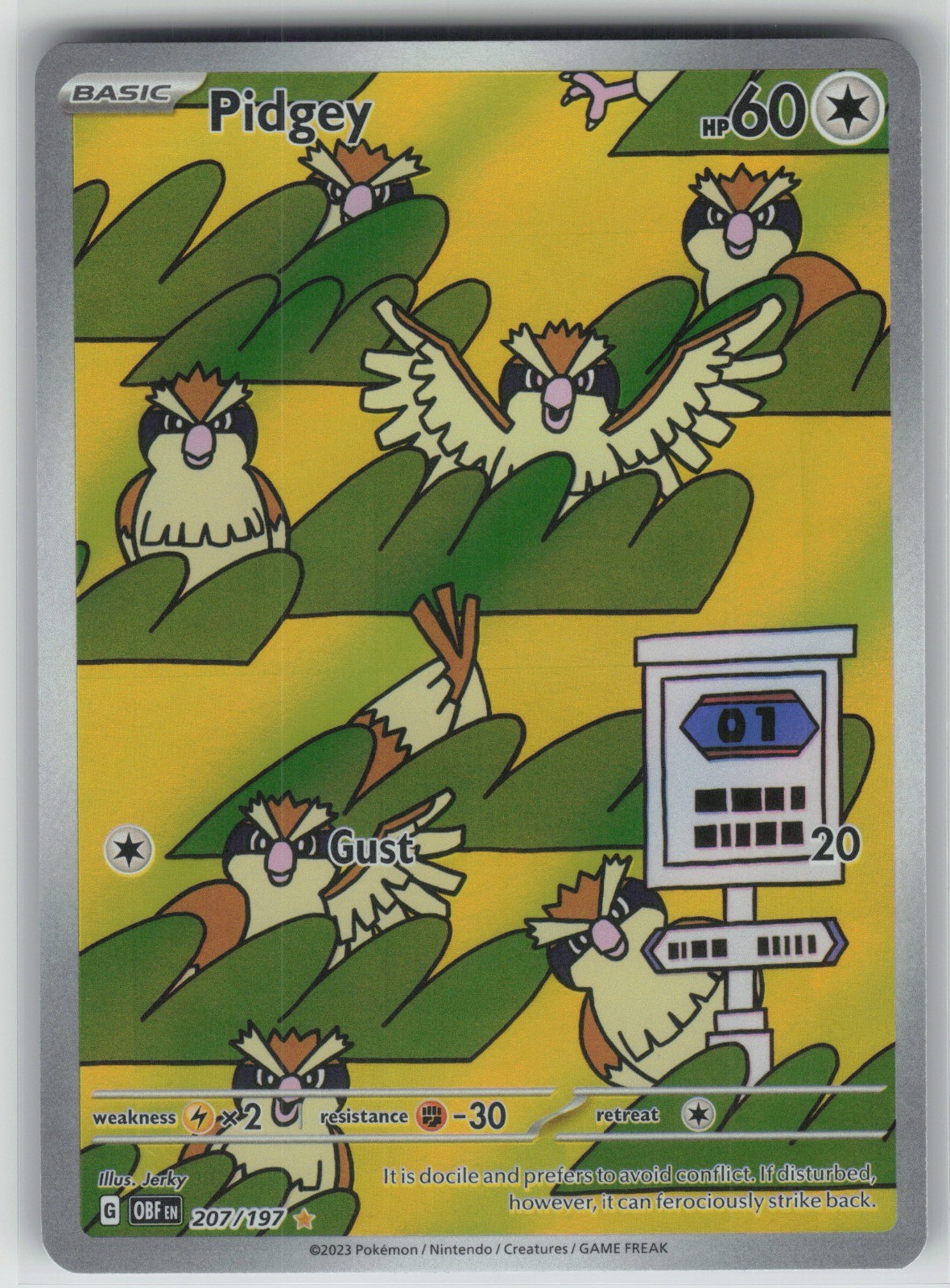 Pidgey Pokemon TCG SV03: Obsidian Flames 207/197 NM