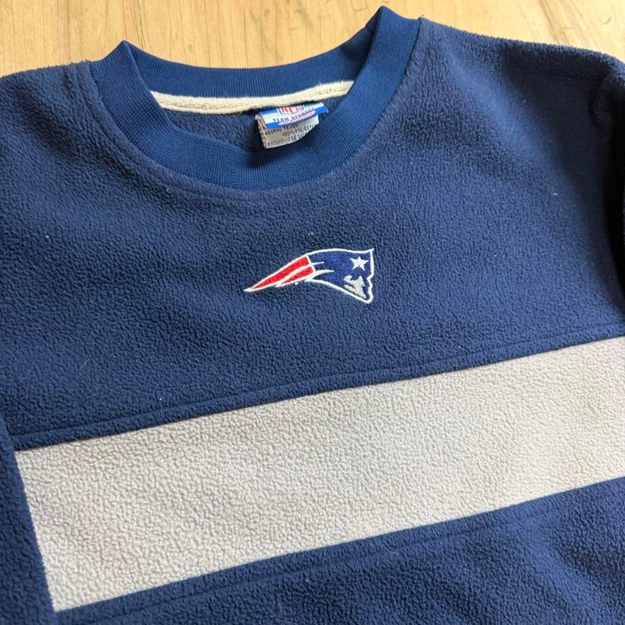 Vintage New England Patriots Reebok Fleece Crewneck Navy Blue Women Large