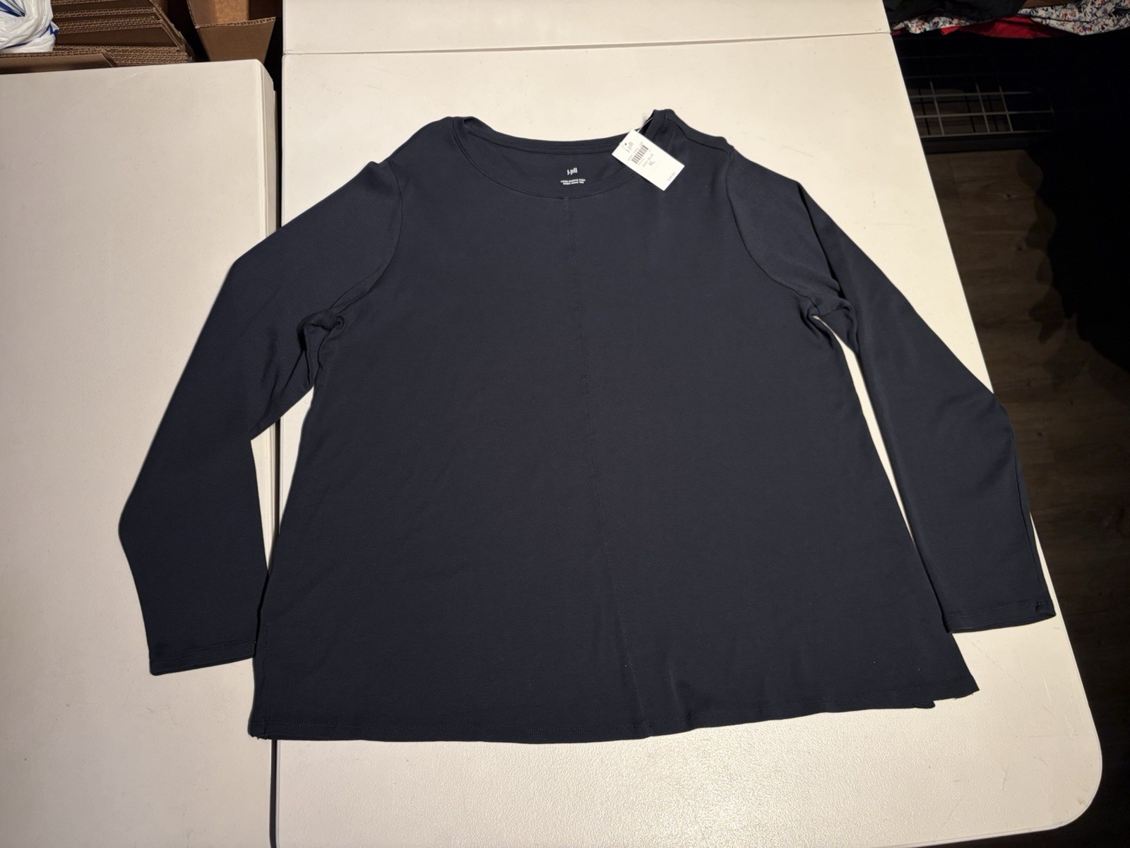 New J Jill Shirt Women’s Large Blue Pima Cotton Cree Neck Tee Top Long Sleeve New J Jill Shirt Women’s Large Blue Pima Cotton Cree Neck Tee Top Long Sleeve