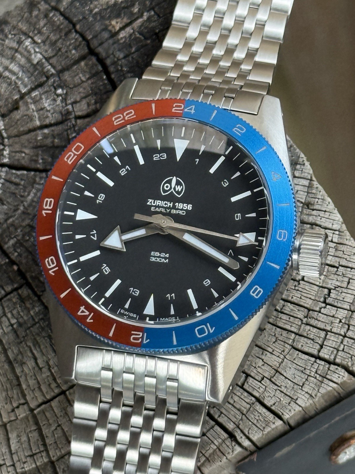 Ollech & Wajs EB-24 Early Bird 24hr Swiss Automatic Watch