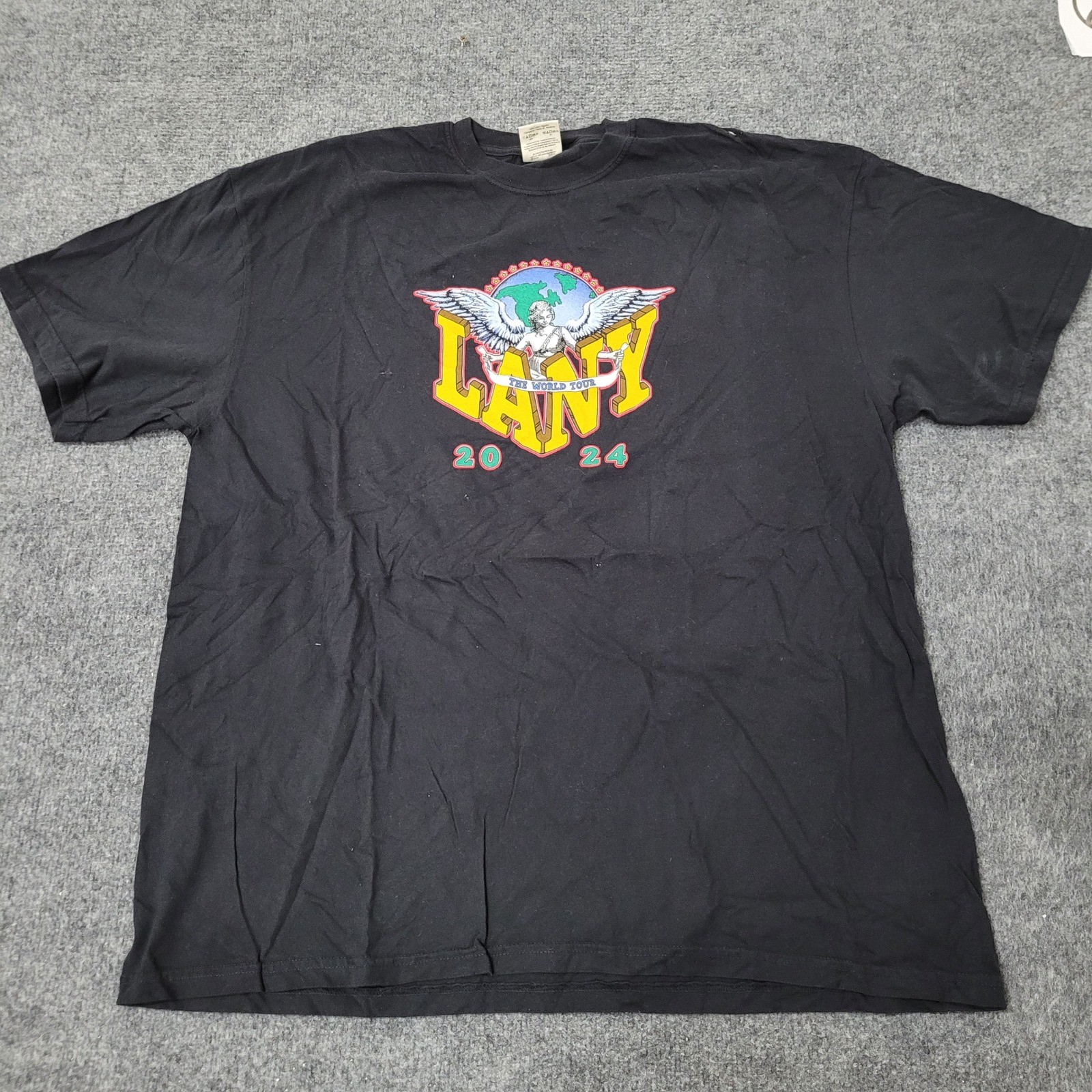 Comfort Colors T-Shirt Mens Size 2XL Black LANY 2024 World Tour Graphic Band Tee
