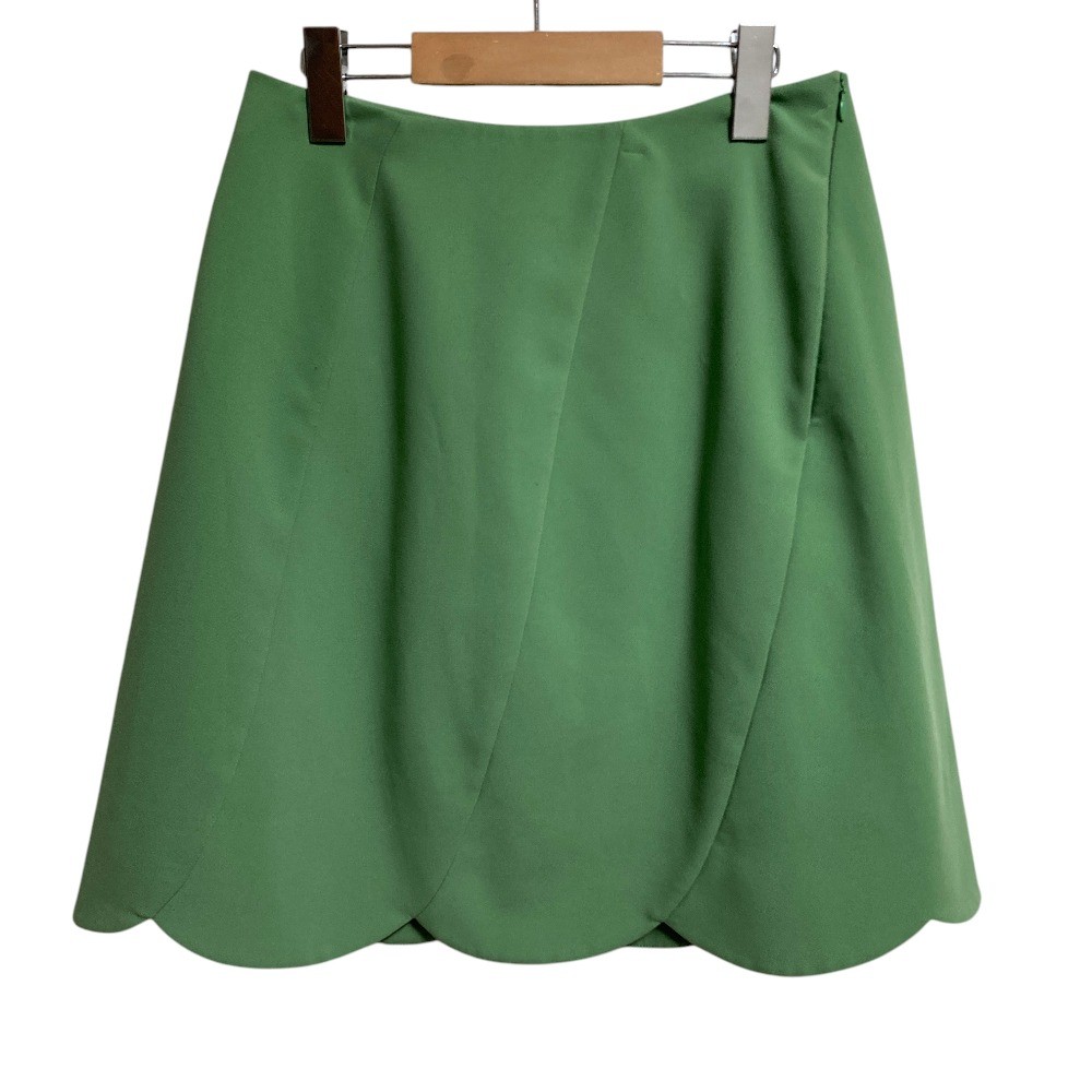 FOXEY NEW YORK Flower Petal Scallop Skirt 32352 Size 40 Green Women USED