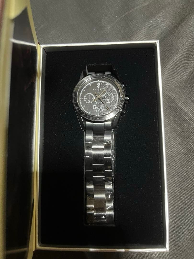 Anime Berserk Natural Diamond Chronograph Wrist Watch All Black Limited 500