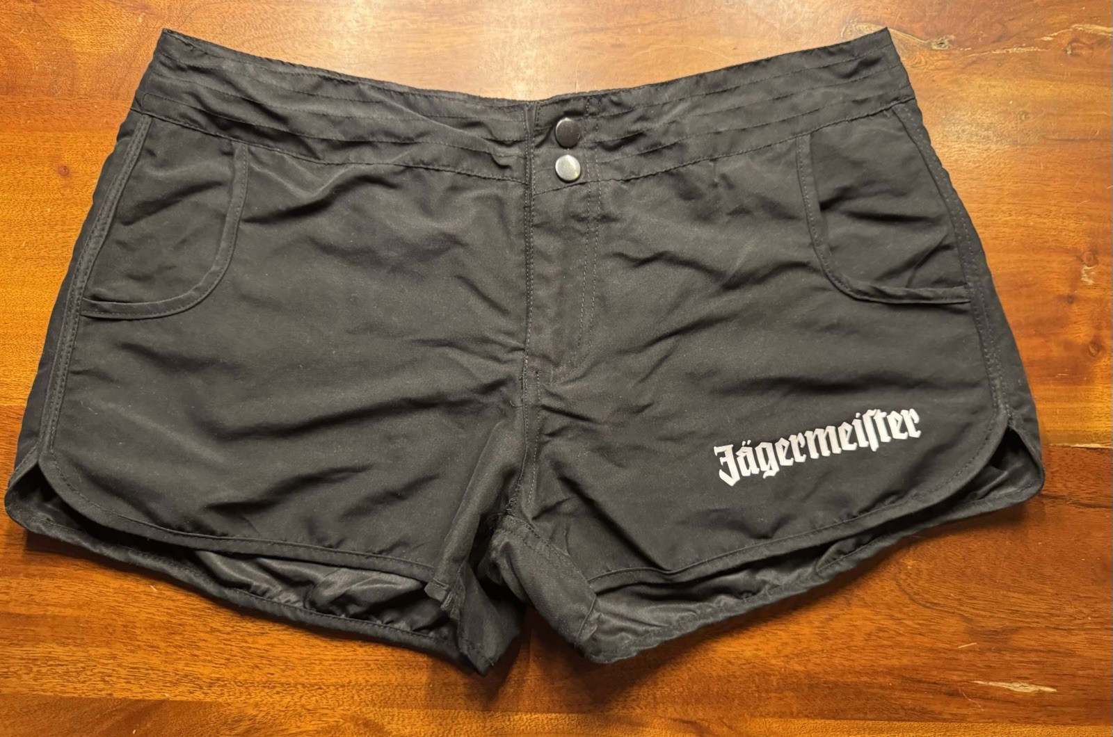 jagermeister Women’s Black Beach Summer Pool Booty Shorts Sz M 