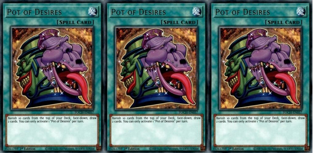 *** 3X POT OF DESIRES 3X *** 1ST EDITION PLAYSET TOCH-EN057 RARE MINT/NM YUGIOH
