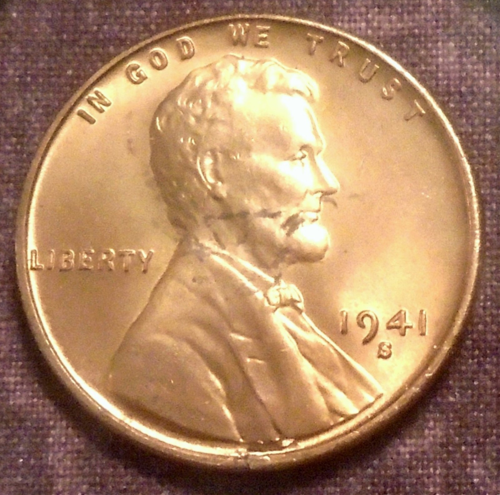 1941 S Wheat Cent BU Near FuLL RED BRILLIANT UNCIRCULATED WWll Collect SCARCE