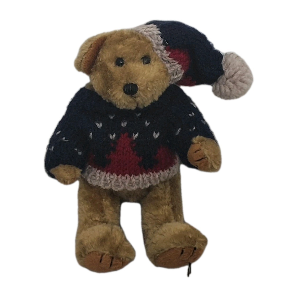 Vintage 1988 Chrisha Christmas Teddy Bear Winter Sweater Hat 10\