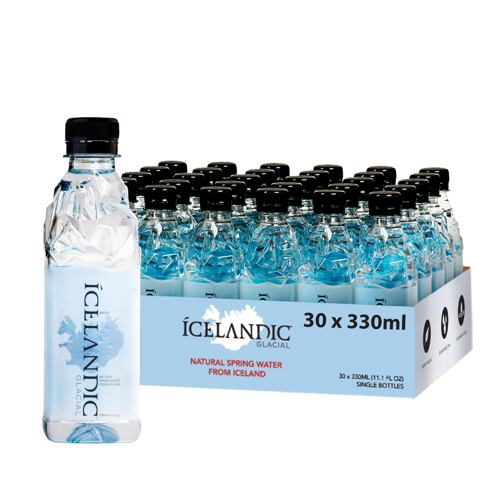 Icelandic Glacial Natural Spring Alkaline Water, 330 mL / 11.1 Fl Oz Pack of 30 Icelandic Glacial Natural Spring Alkaline Water, 330 mL / 11.1 Fl Oz Pack of 30