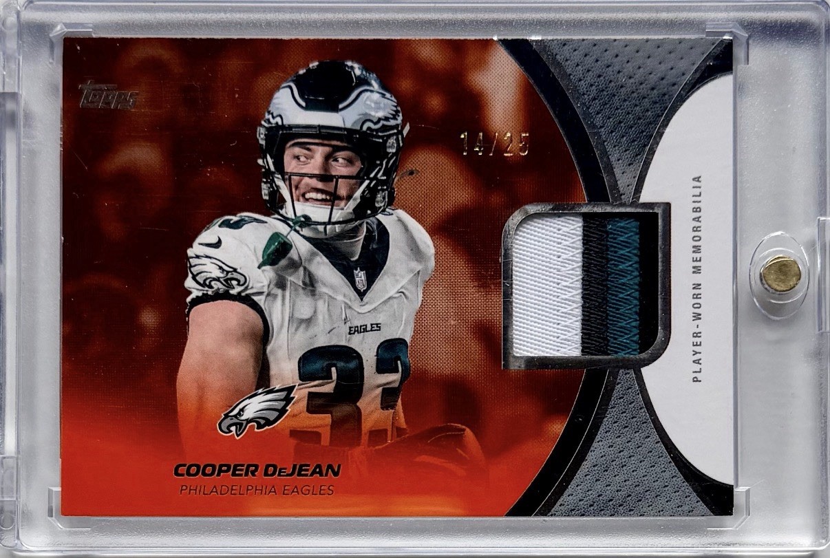 Cooper DeJean 2026 Topps Flagship Football NFL Material Patch Orange /25 Eagles