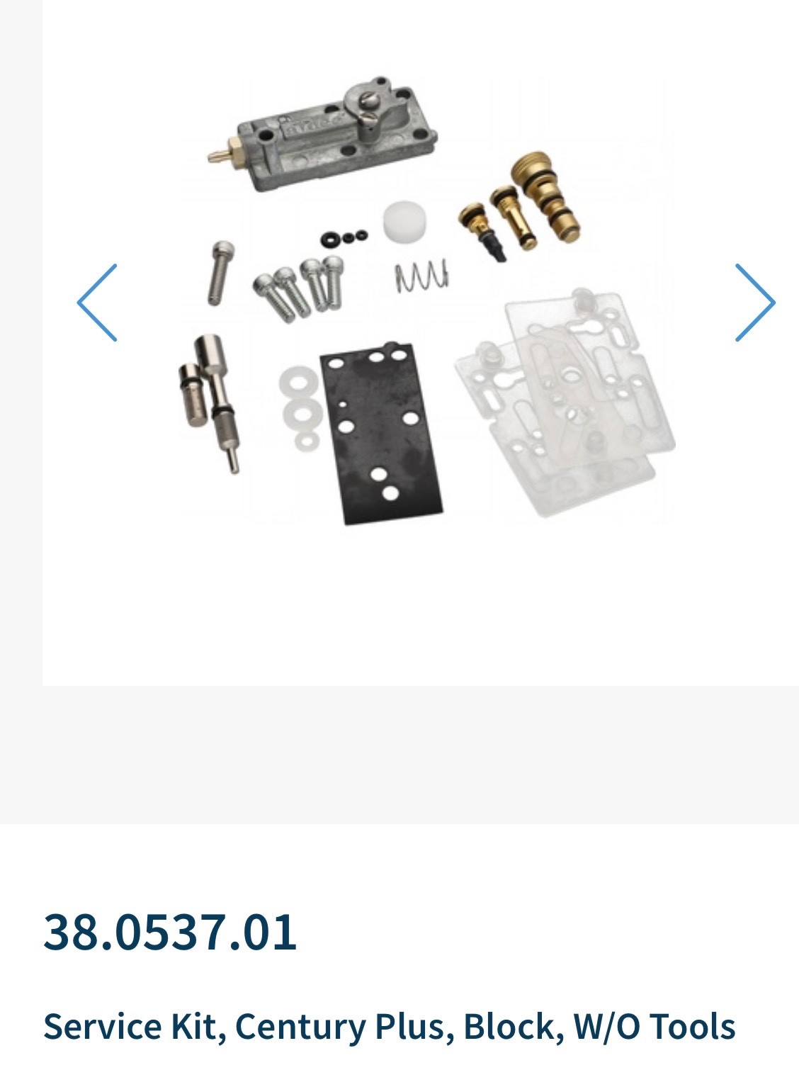 ADEC Century Plus Control Block Service Kit PN: 38.0537.01