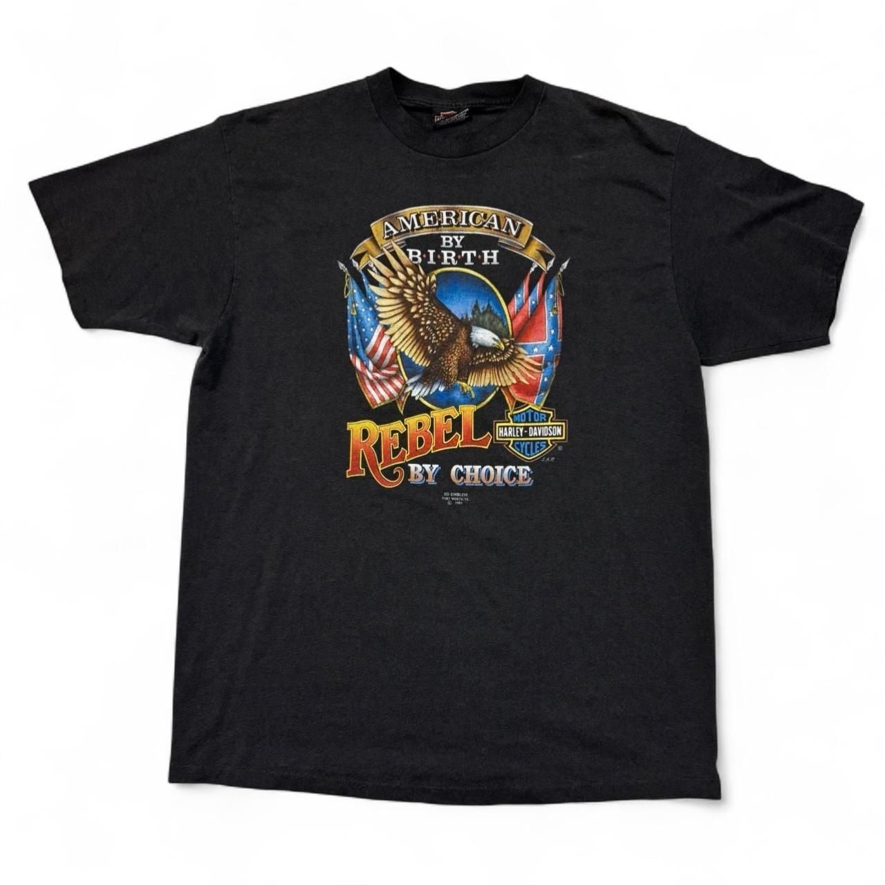 Harley Davidson 1991 American By Birth T-Shirt Size XL Vintage