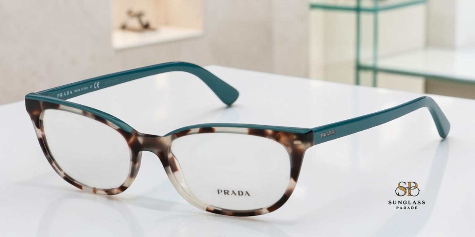 PRADA Catwalk PR 13VV 4751O1 Brown Opal Green Demo 51 mm Women\'s Eyeglasses OBI