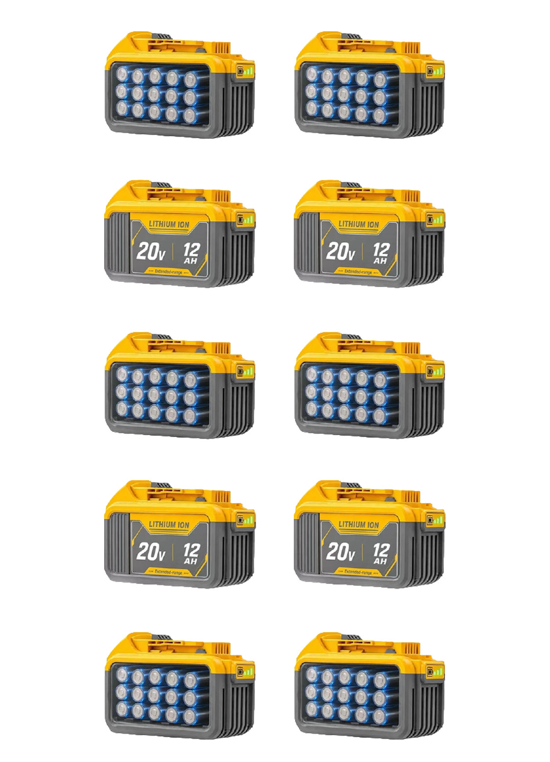 SANIU 12Ah 20V 10 Pack Li-Ion Compatible for DeWalt Tools Battery DCB206 209 200