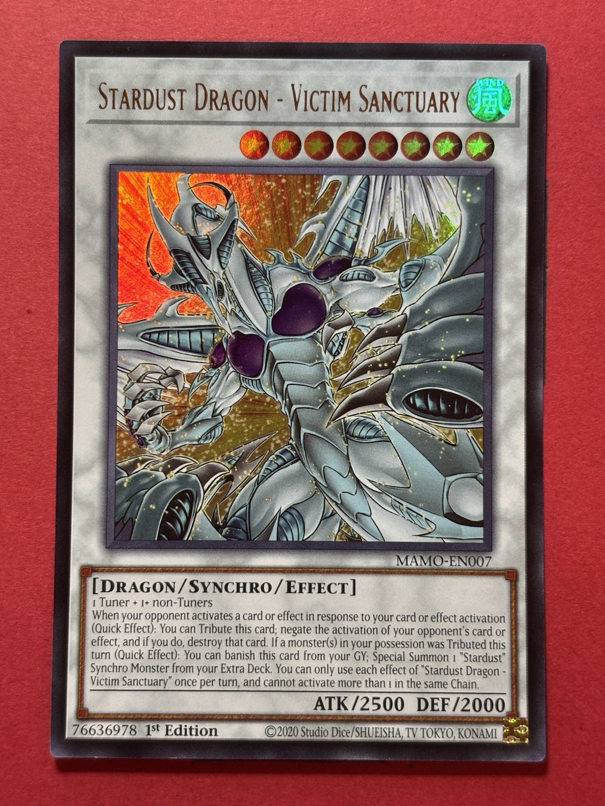YuGiOh Stardust Dragon - Victim Sanctuary MAMO-EN007 Ultra Rare 1st Edition NM