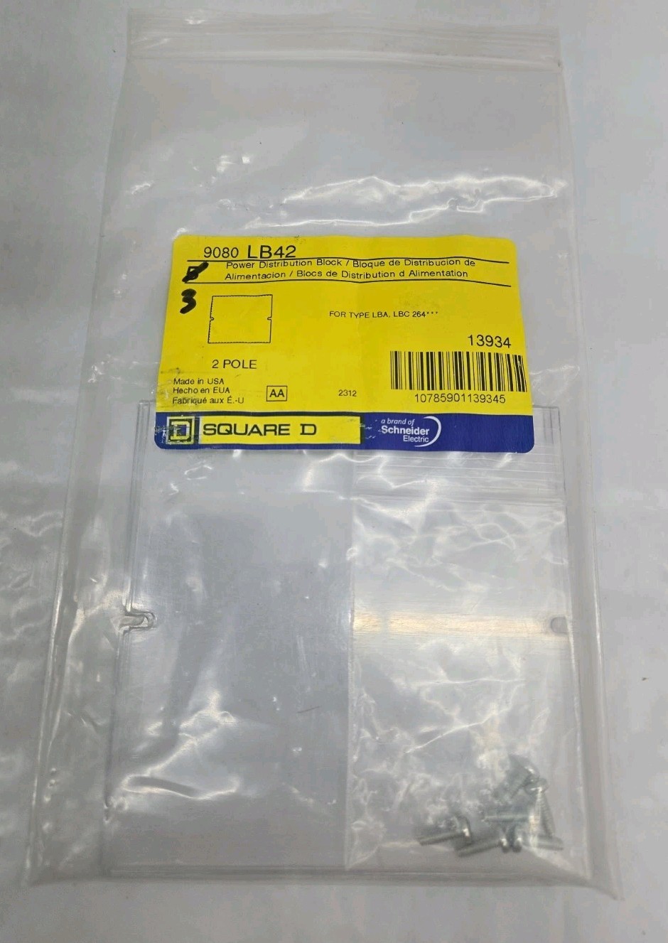 Lot of 3 - SQUARE D 9080LB42 9080 LB42 Power Distribution Block Cover - 3 Pack