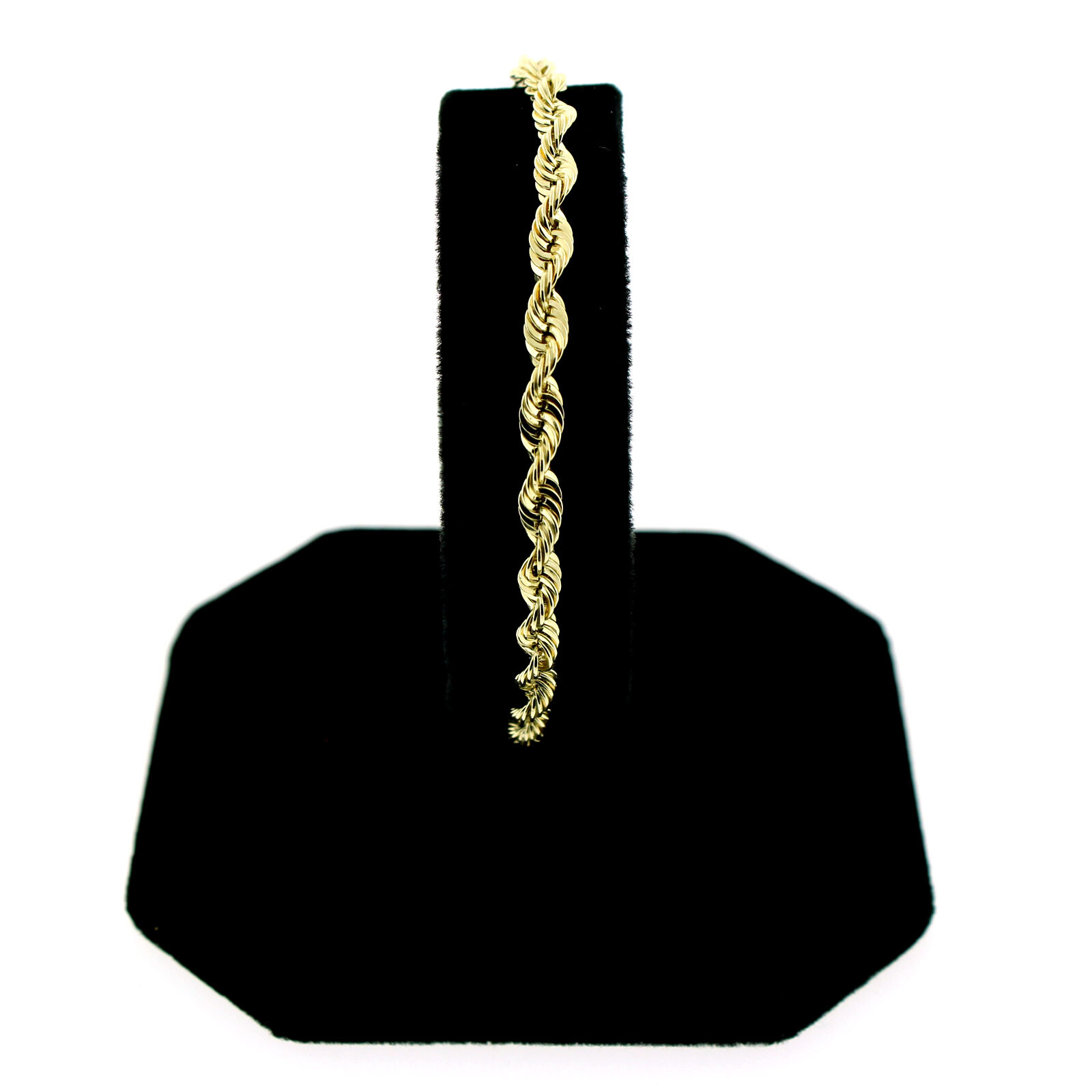 Real 10K Yellow Gold 2mm-6mm Rope Chain Bracelet Anklet Men Women 7