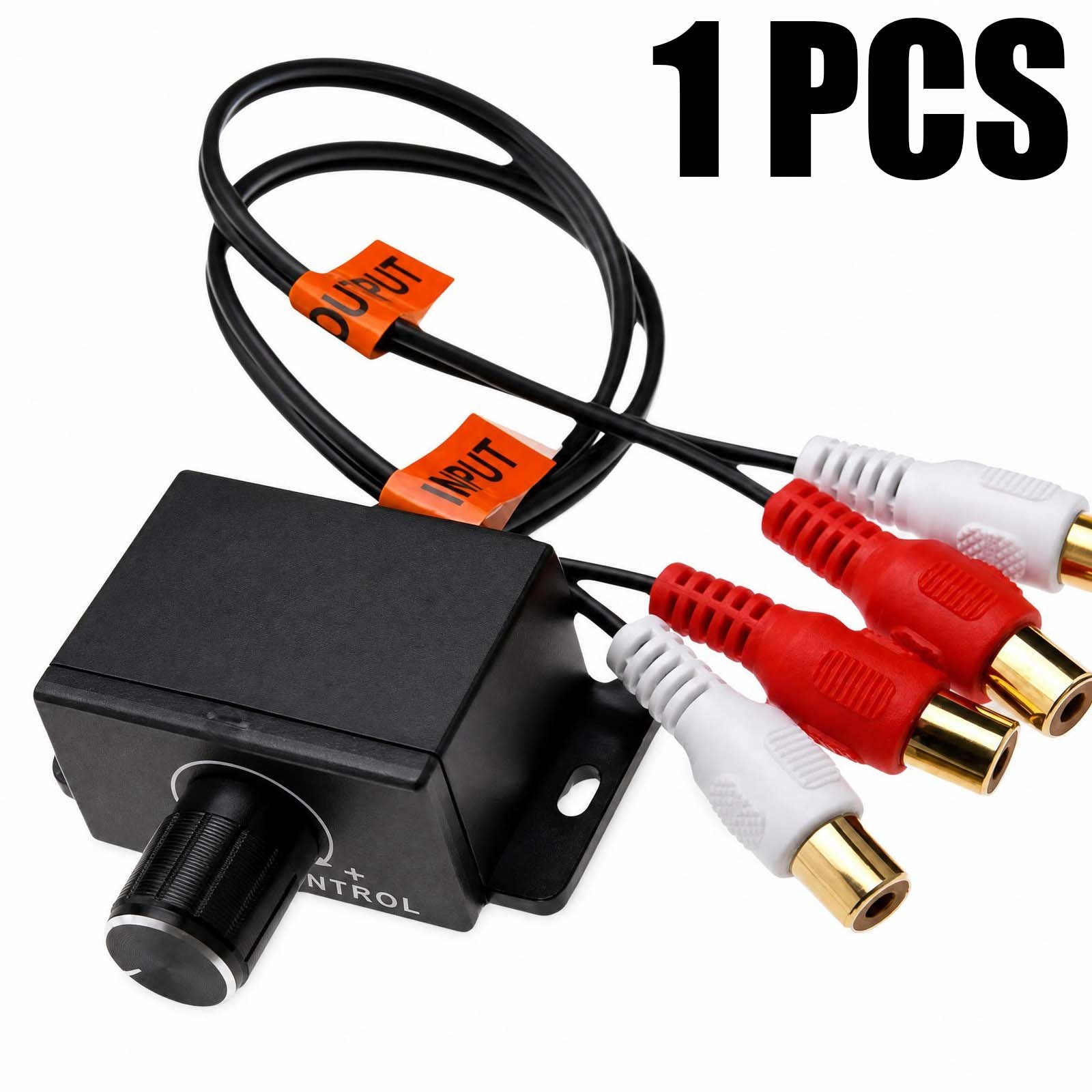 Remote Universal Car Bass Amplifier Level Control Knob Stereo RCA Input&Output