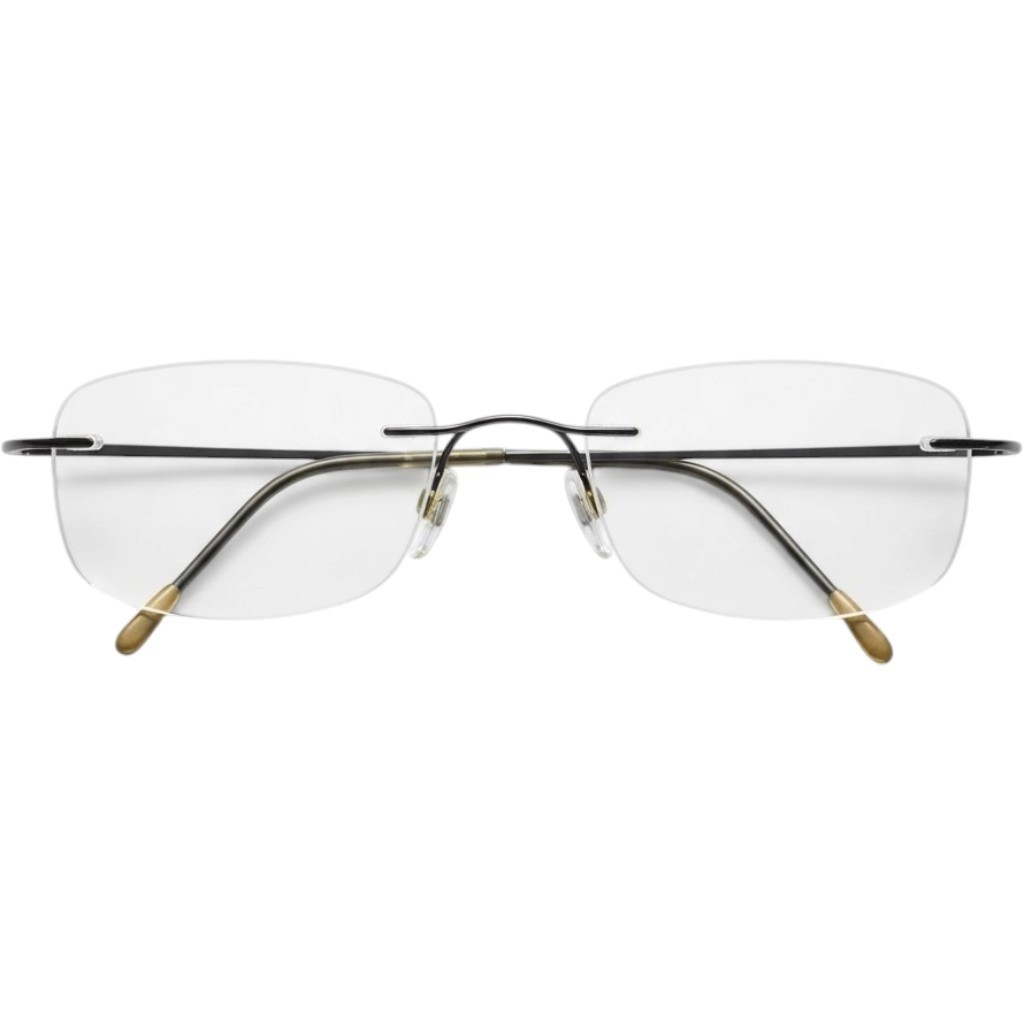 Silhouette 7449 6102 Rimless Eyeglasses Frames Made in Austria Gold Black