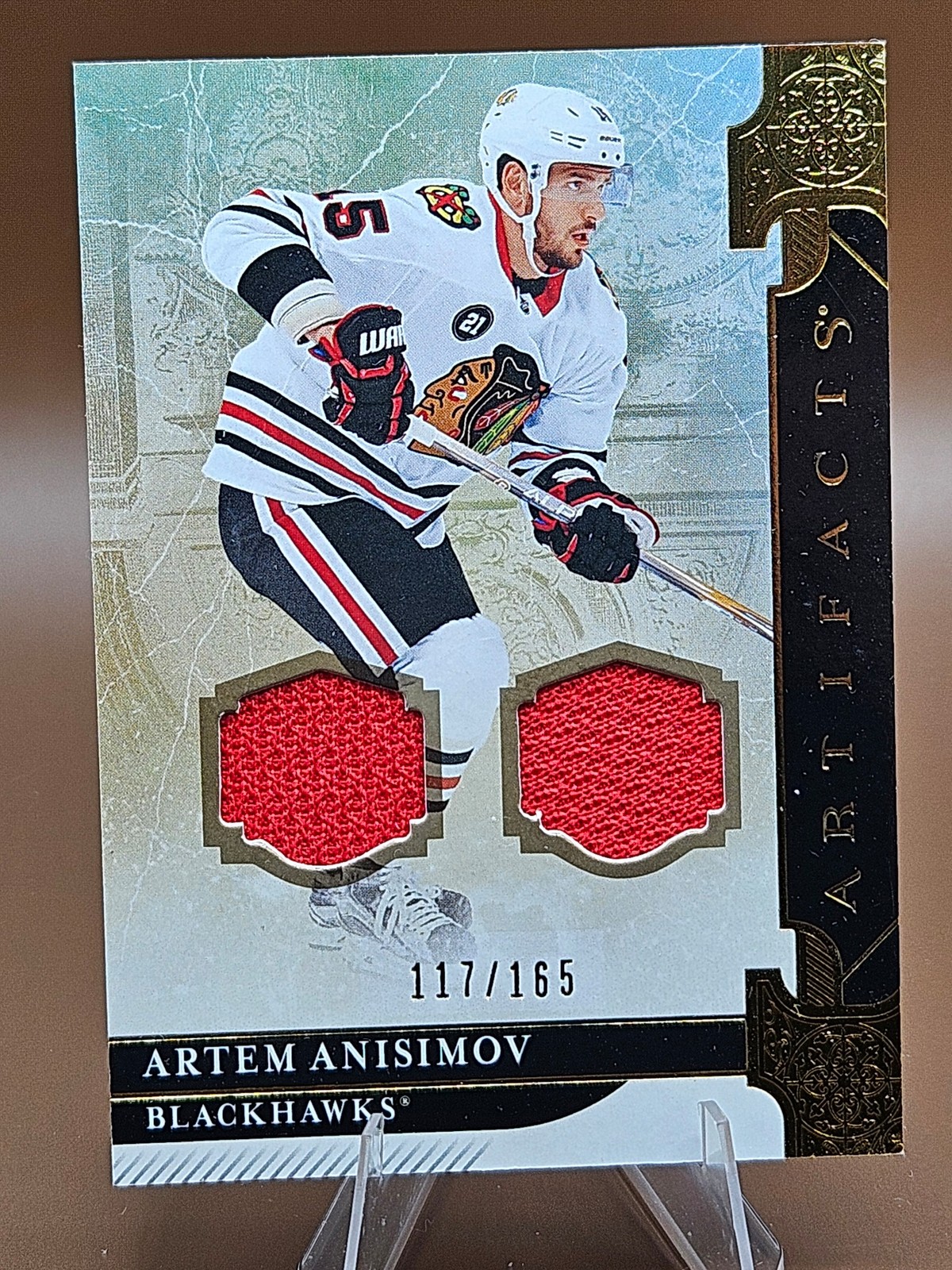 2019-20 Upper Deck Artifacts #87 Artem Anisimov Materials Gold #/165 2019-20 Upper Deck Artifacts #87 Artem Anisimov Materials Gold #/165