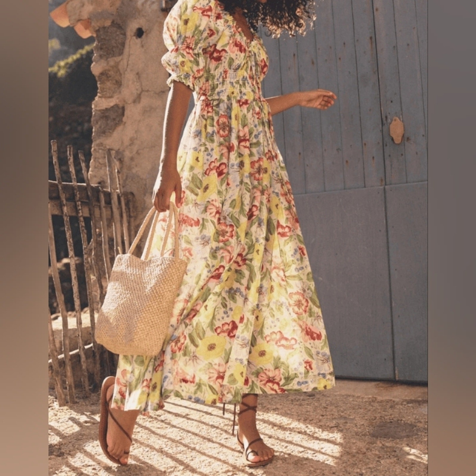 NEW DOEN Ischia Floral-Print Cotton-Voile Midi Dress NEW DOEN Ischia Floral-Print Cotton-Voile Midi Dress