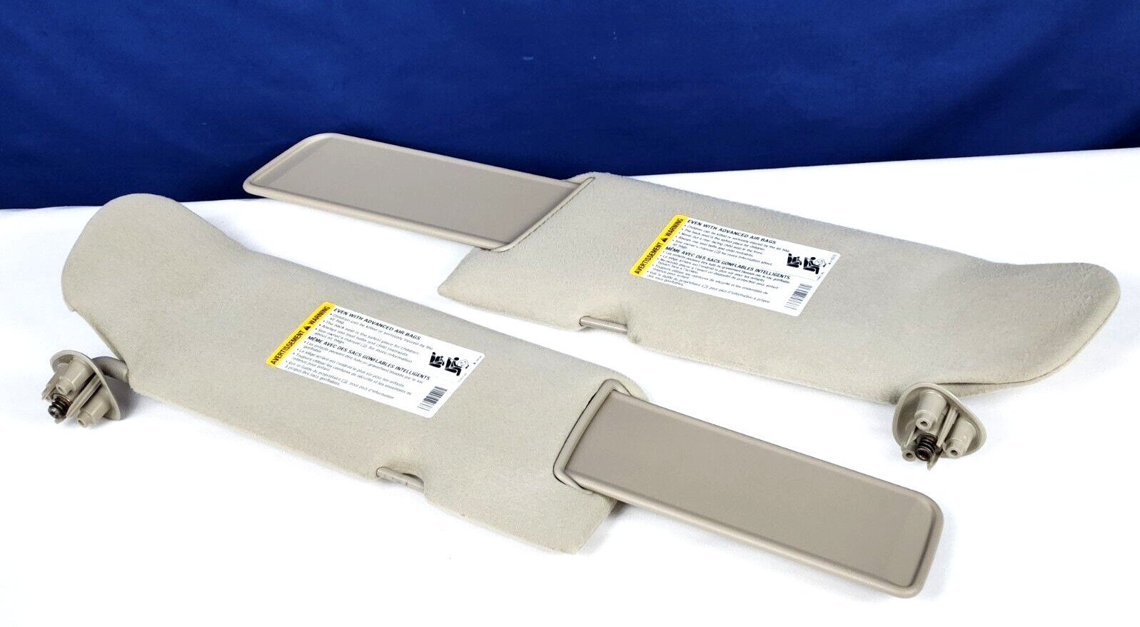 2002 - 2006 Chevy GMC Silverado Sierra Sun Visor Set Pair Tan / Creme
