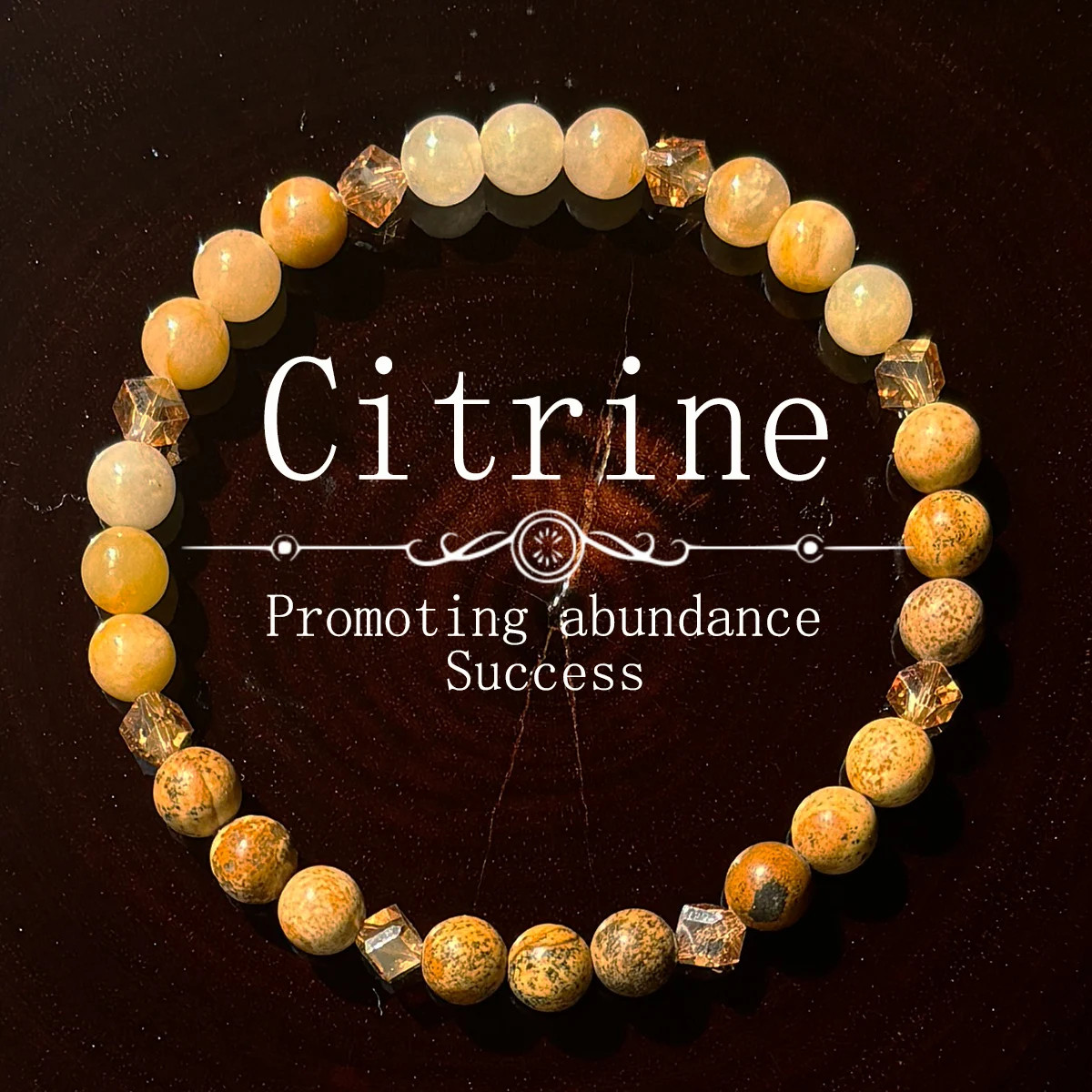 Unisex Handmade Citrine Natural Stone Bracelet Promotes Abundance and Success
