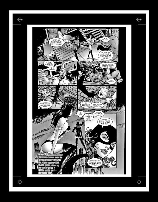Jim Balent Catwoman/Vampirella #1 Rare Production Art Pg 21 Monotone