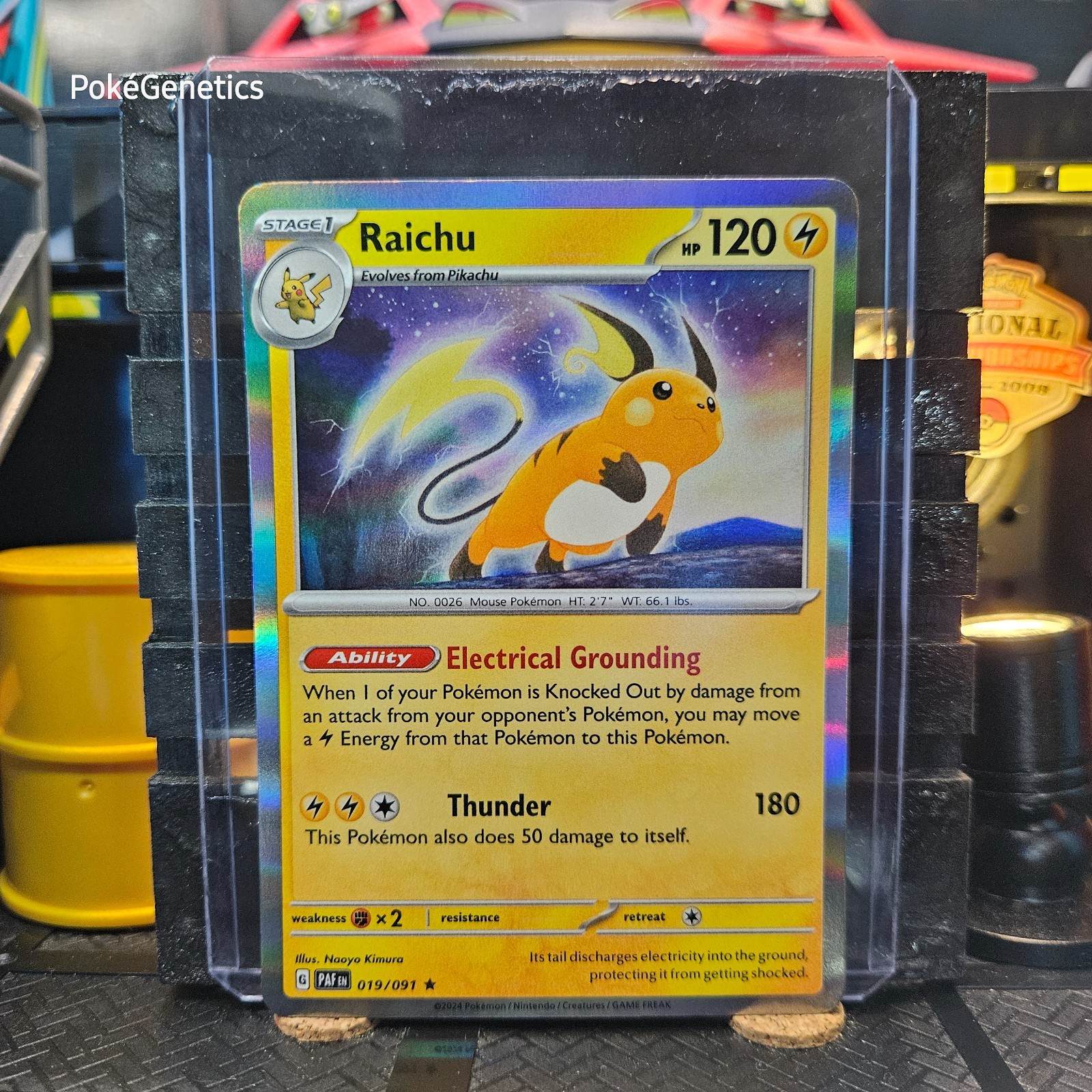 Raichu Paldean Fates Holo Pokémon TCG 019/091 Scarlet & Violet Rare