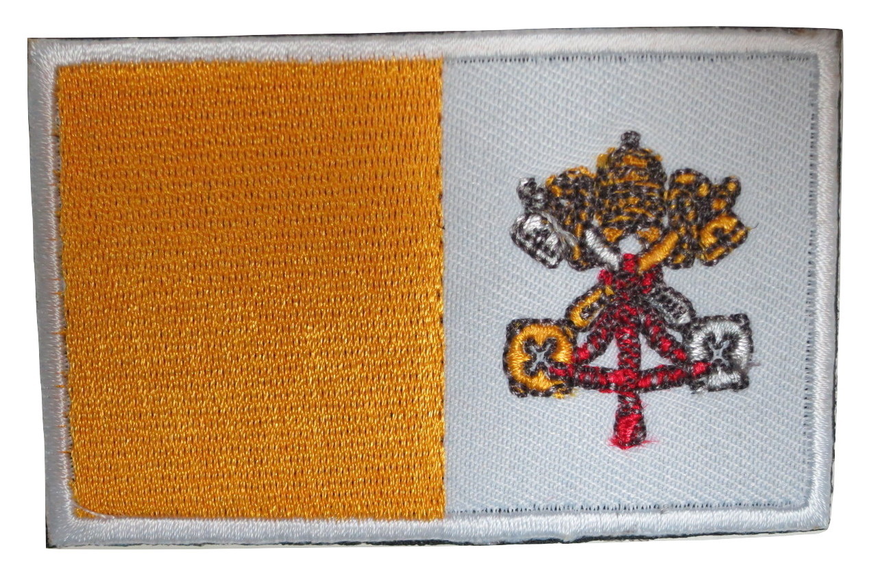 Vatican City Catholic Church Flag Embroidered Hook Loop Patch