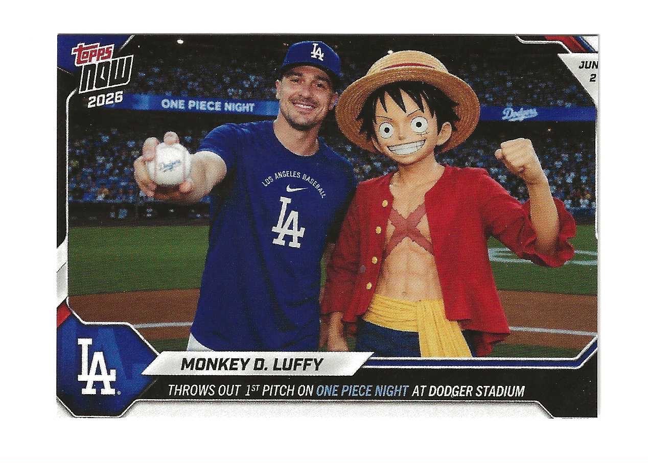 2026 ACEO Monkey D Luffy Kike Hernandez One Piece Dodgers First Pitch