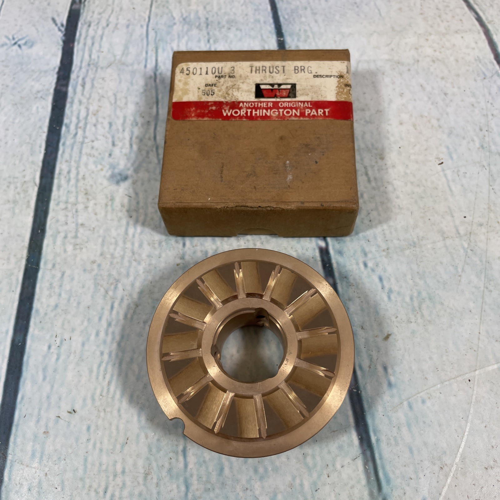 Vintage Worthington Thrust Bearing Part No. 45001OU 3 with Original Box - Brass?