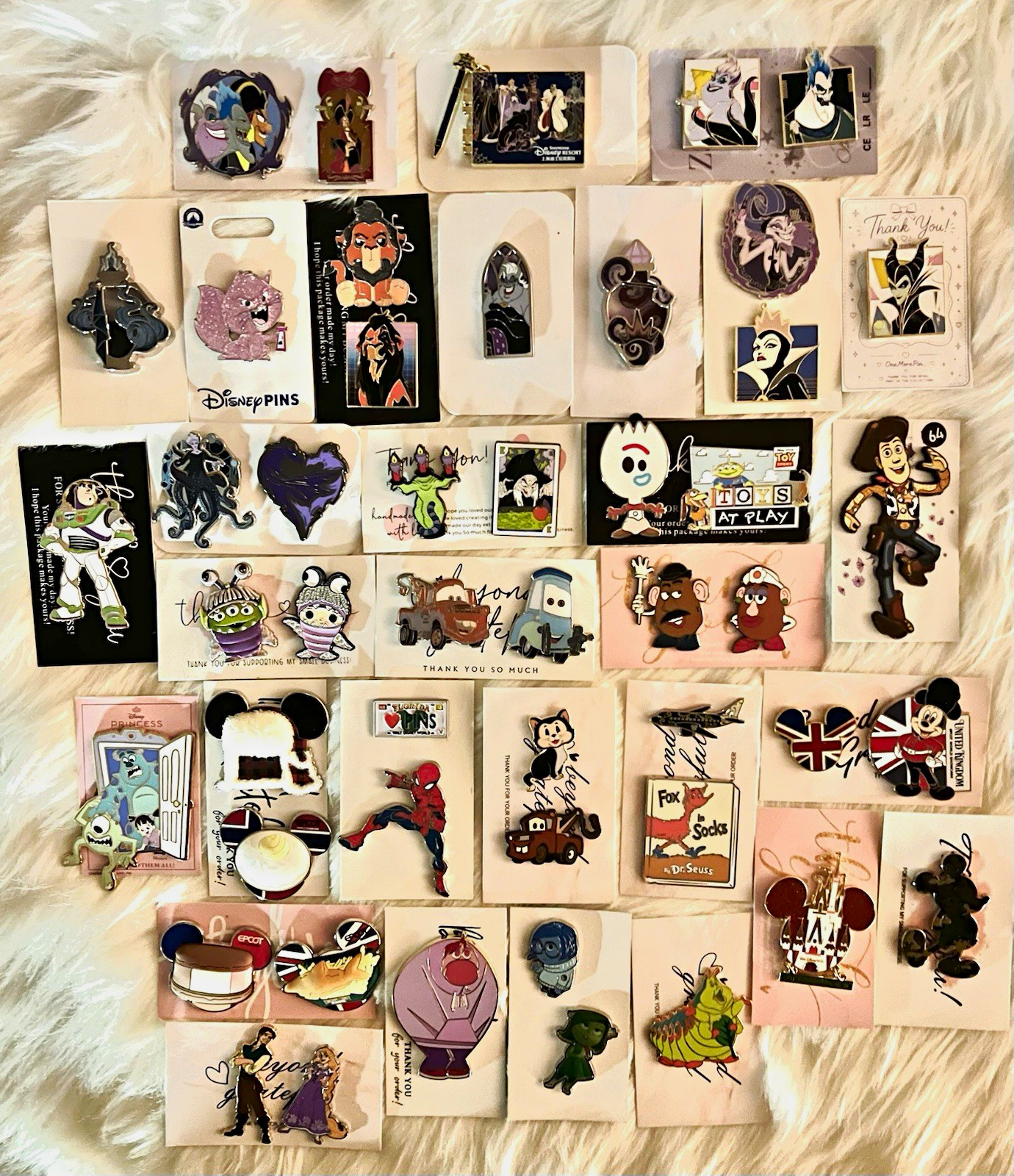 ATTN RESELLERS- Authentic Collection of 49 Disney Pins- Villains, Toy Story, etc