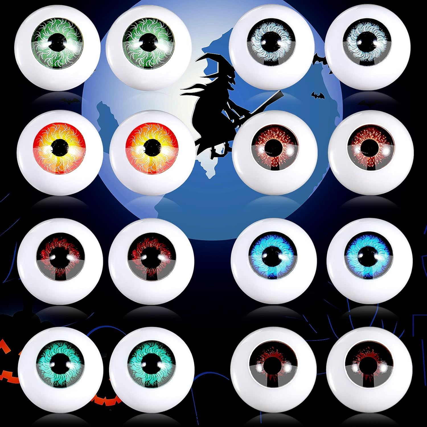 16 Pieces Halloween Plastic Scary Eyes Realistic,Classic 16 Pieces Halloween Plastic Scary Eyes Realistic,Classic