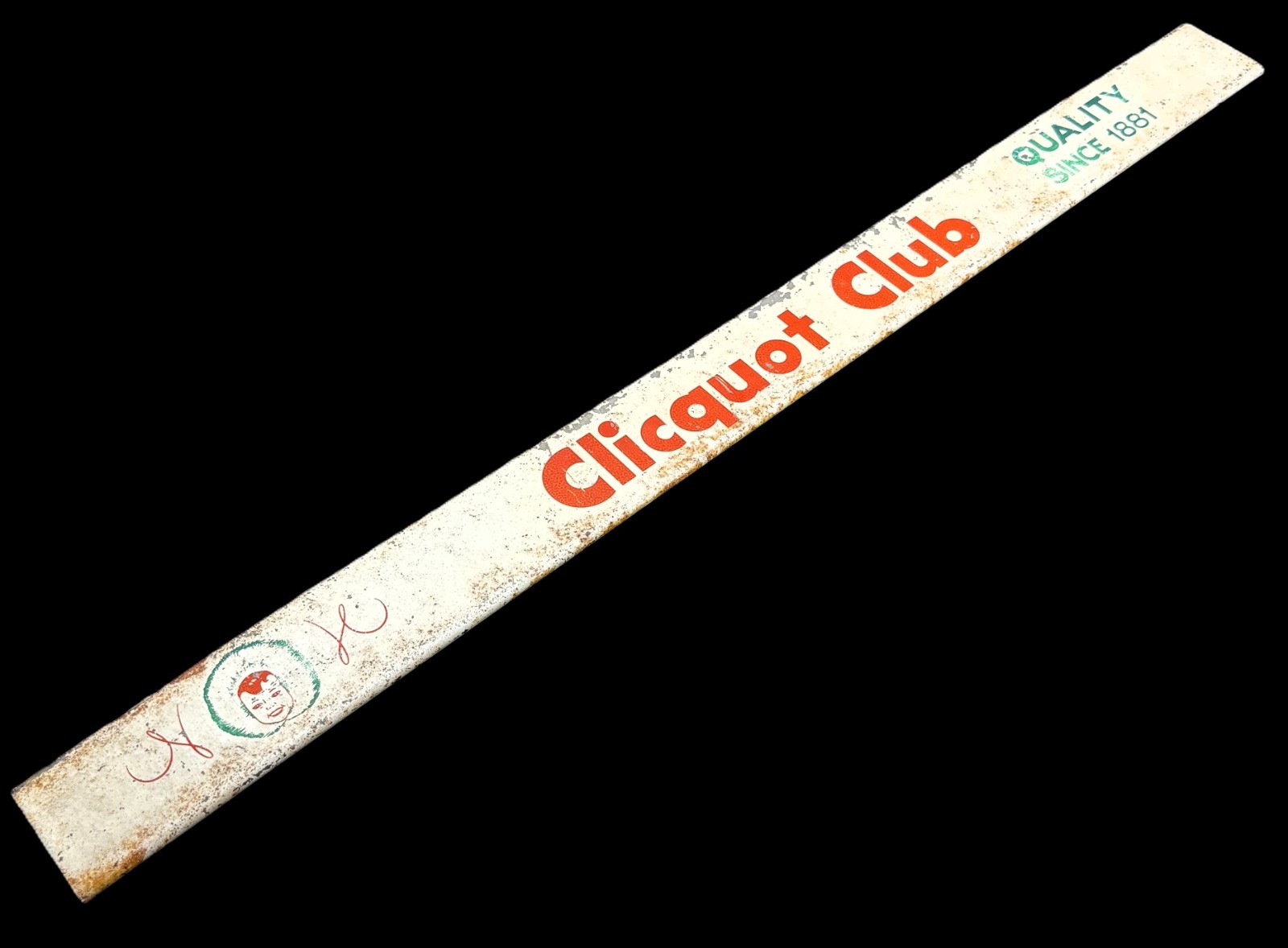 Vintage Original 1950's Metal Tin DOOR PUSH SIGN CLICQUOT CLUB Cola Soda 26.5 Vintage Original 1950's Metal Tin DOOR PUSH SIGN CLICQUOT CLUB Cola Soda 26.5