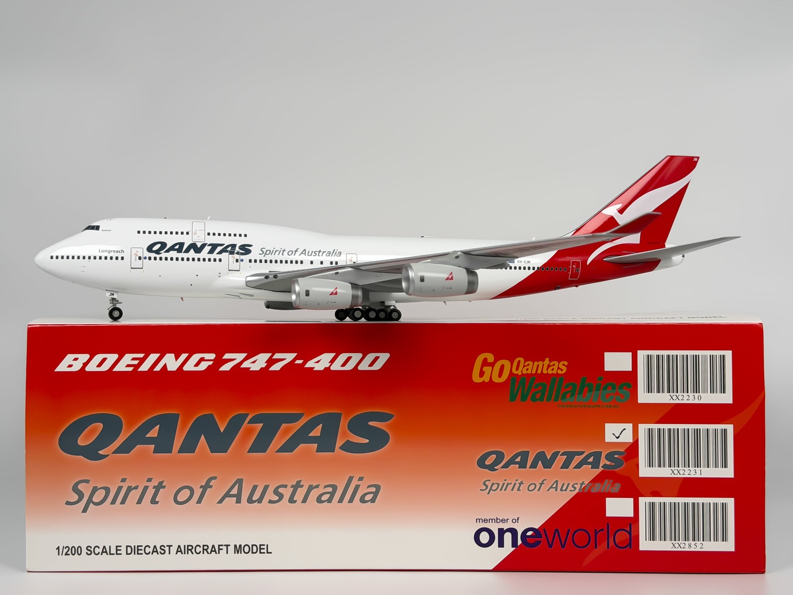 Qantas Airways Boeing 747-400 1:200 JC Wings VH-OJM (XX2231) Qantas Airways Boeing 747-400 1:200 JC Wings VH-OJM (XX2231)