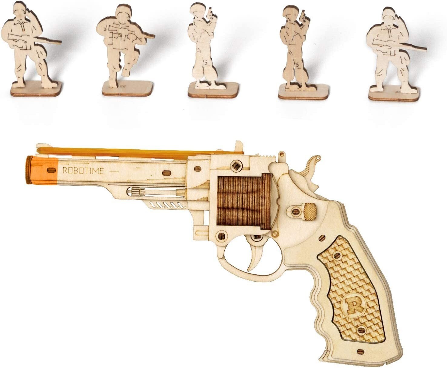 ROKR 3D DIY Wooden Puzzle Pistol Mechanical Gun Model Toy Boy Teens Xmas Gifts