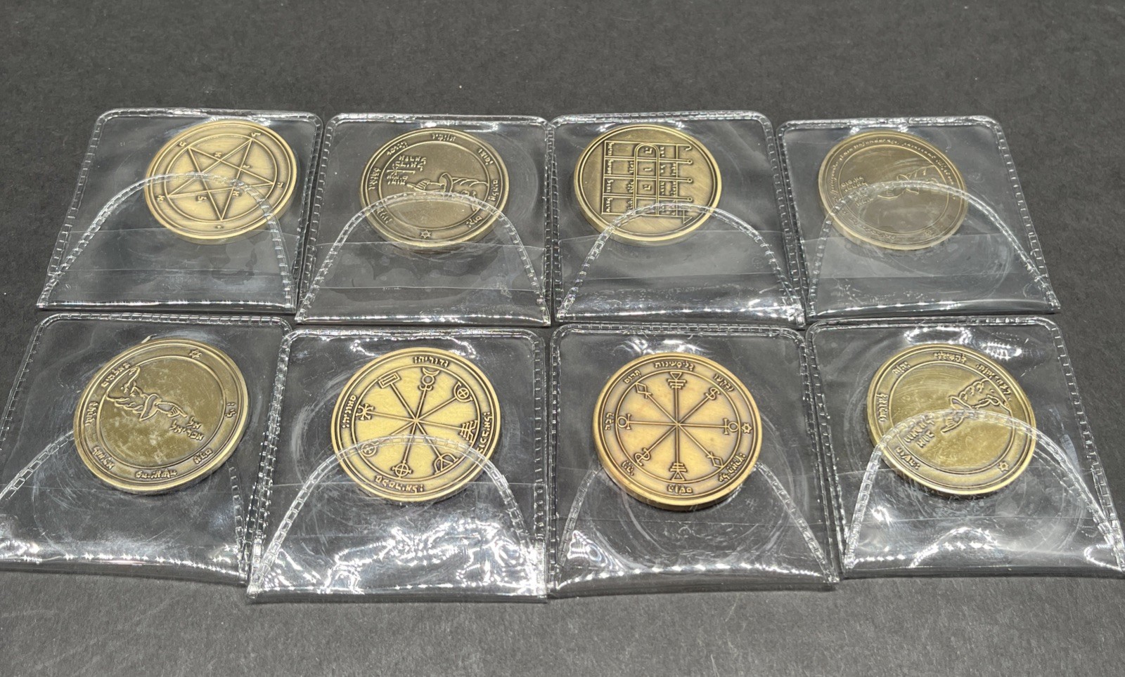 King Solomon's Pentacle Brass Coins Talismans Planetary Seals 8 in Collection King Solomon's Pentacle Brass Coins Talismans Planetary Seals 8 in Collection