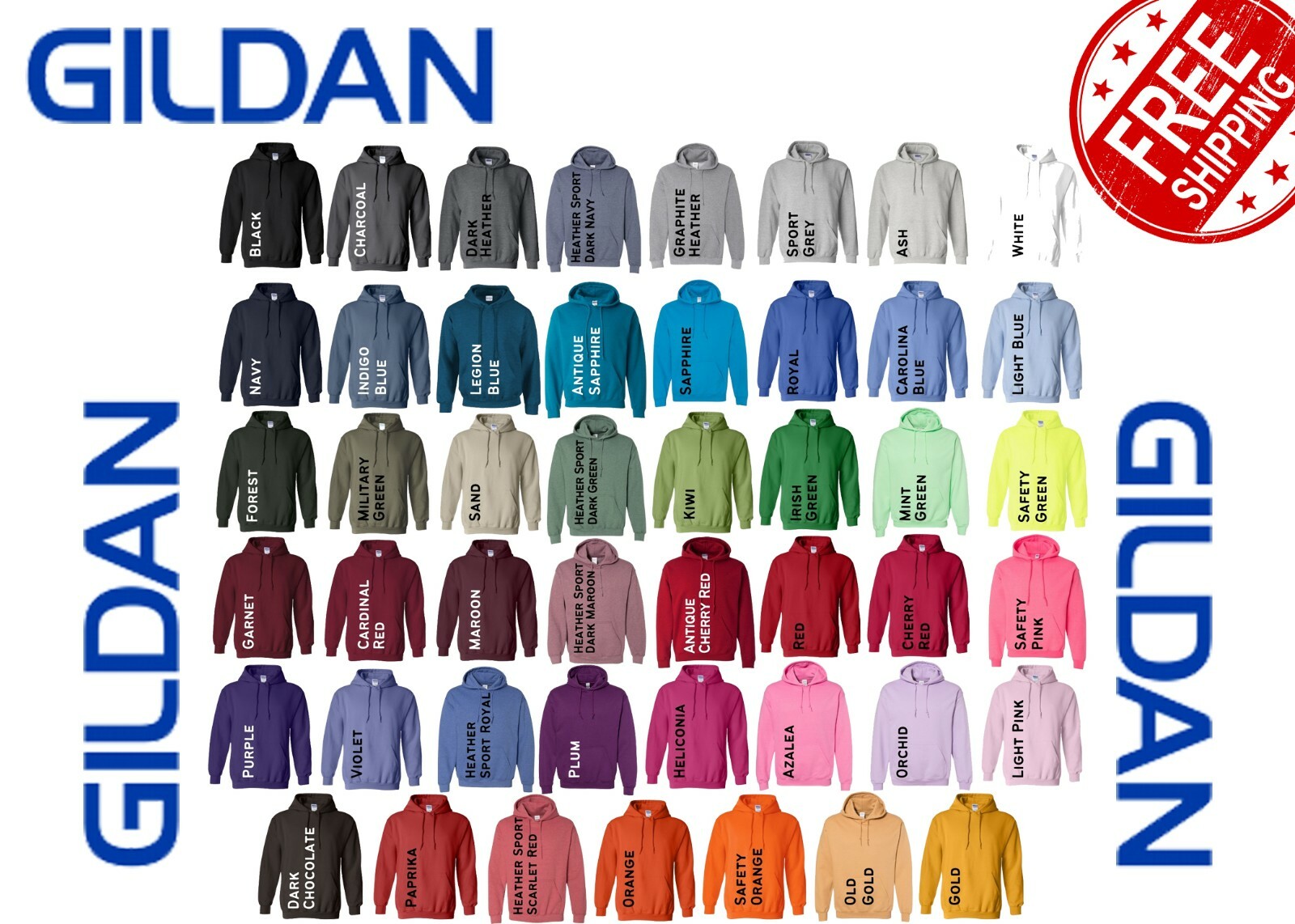 Gildan Heavy Blend Hooded Sweatshirt 18500 S-XL Sweatshirt Pullover Hoodie adult