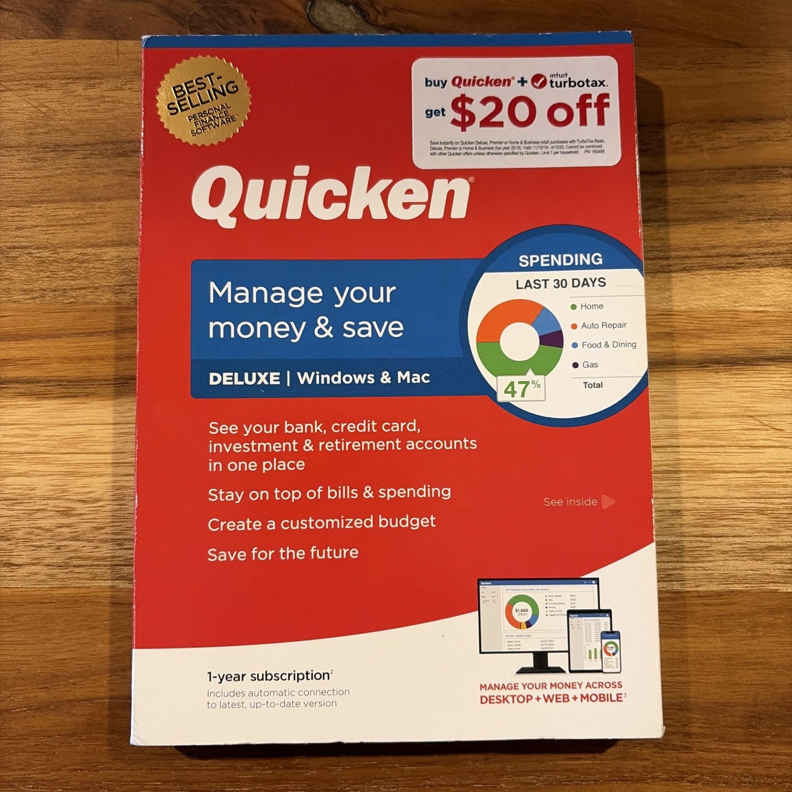 NIB - Quicken Deluxe Personal Finance Manage Your Money Software 2019 Win/Mac NIB - Quicken Deluxe Personal Finance Manage Your Money Software 2019 Win/Mac