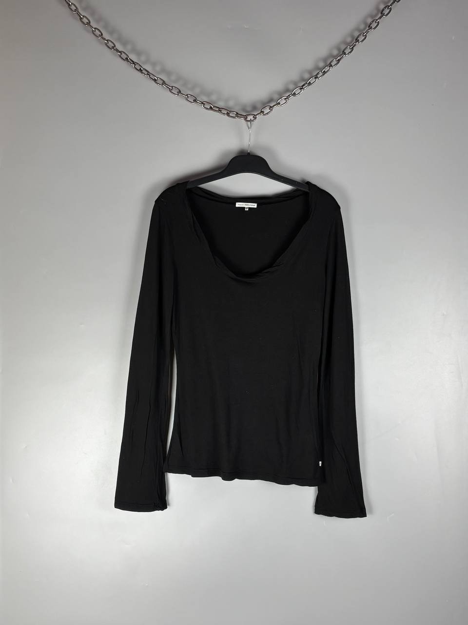 Standard James Perse Black Long Sleeve Scoop Neck Top Shirt Size 3 L Standard James Perse Black Long Sleeve Scoop Neck Top Shirt Size 3 L