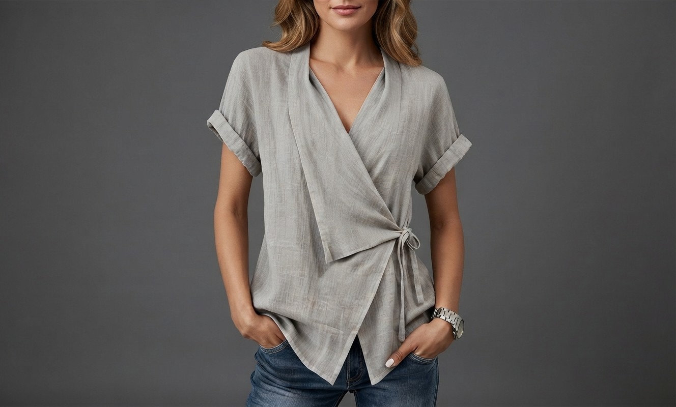Linen Blend Woman Blouse Casual and Party Wear Tops