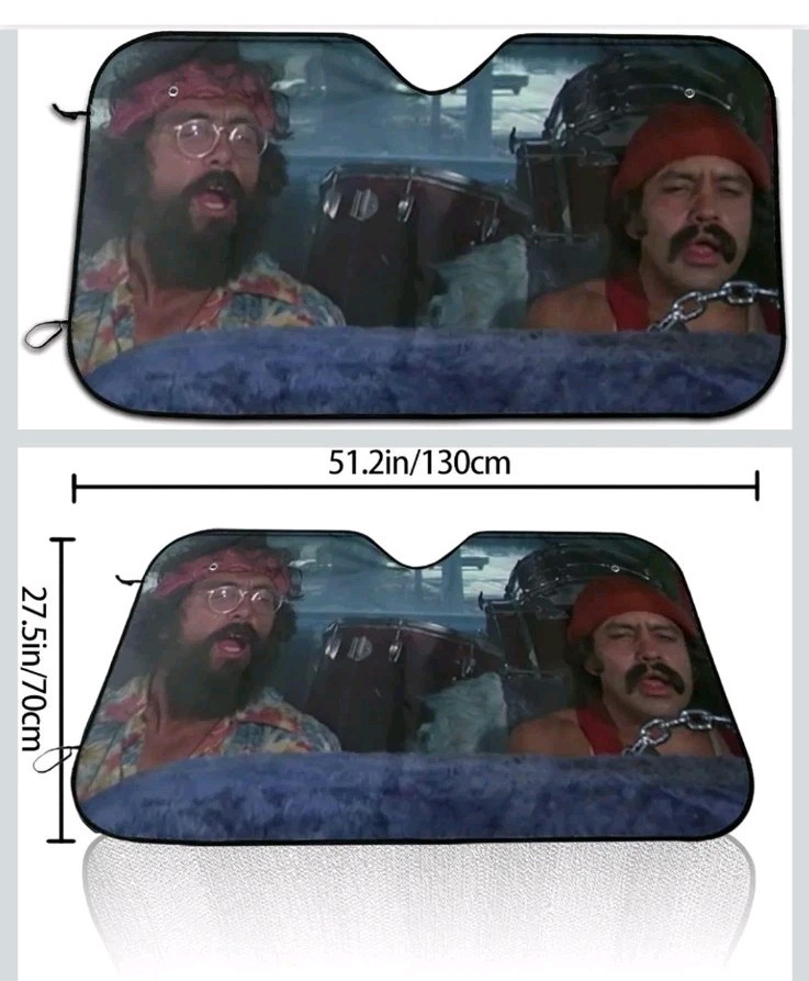 New Funny Cheech and Chong Car Sunshade Foldable Front Window UV Shield 51x27.5 New Funny Cheech and Chong Car Sunshade Foldable Front Window UV Shield 51x27.5