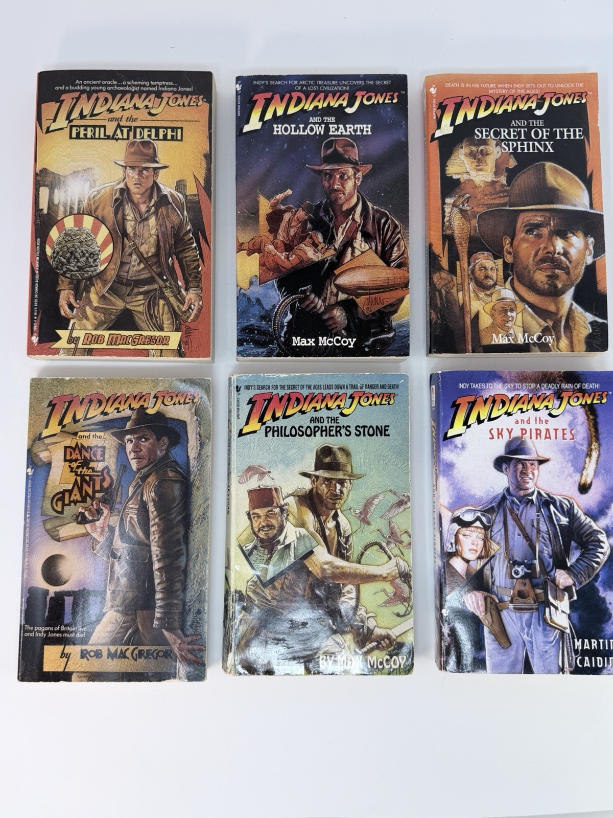 Indiana Jones Bantam PB Hollow Earth, Order Of The Sphinx, Peril At Delphi + Lot