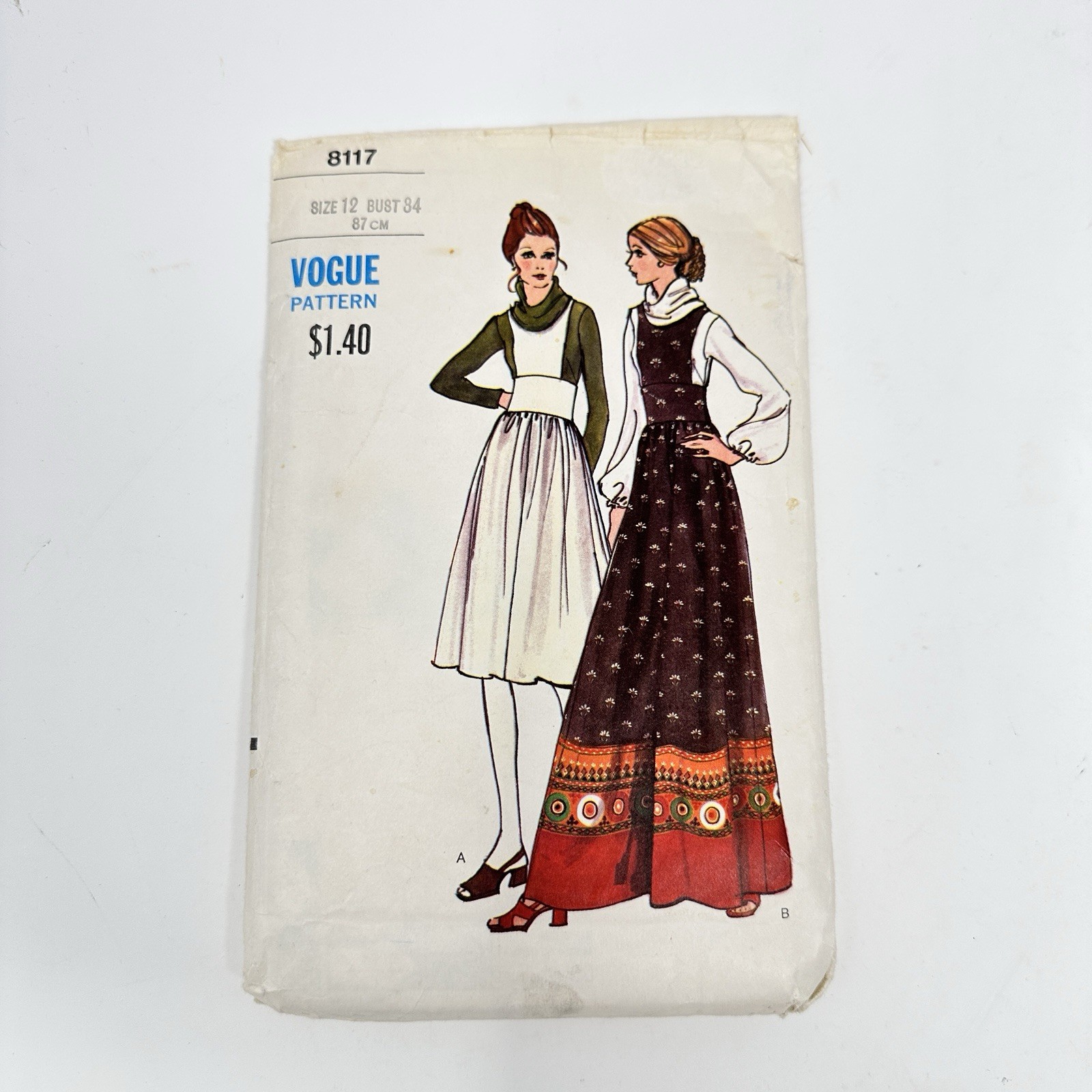 Vintage Vogue Pattern 8117 Women Sz 12 Jumper Blouse Boho Hippie Rare Designer