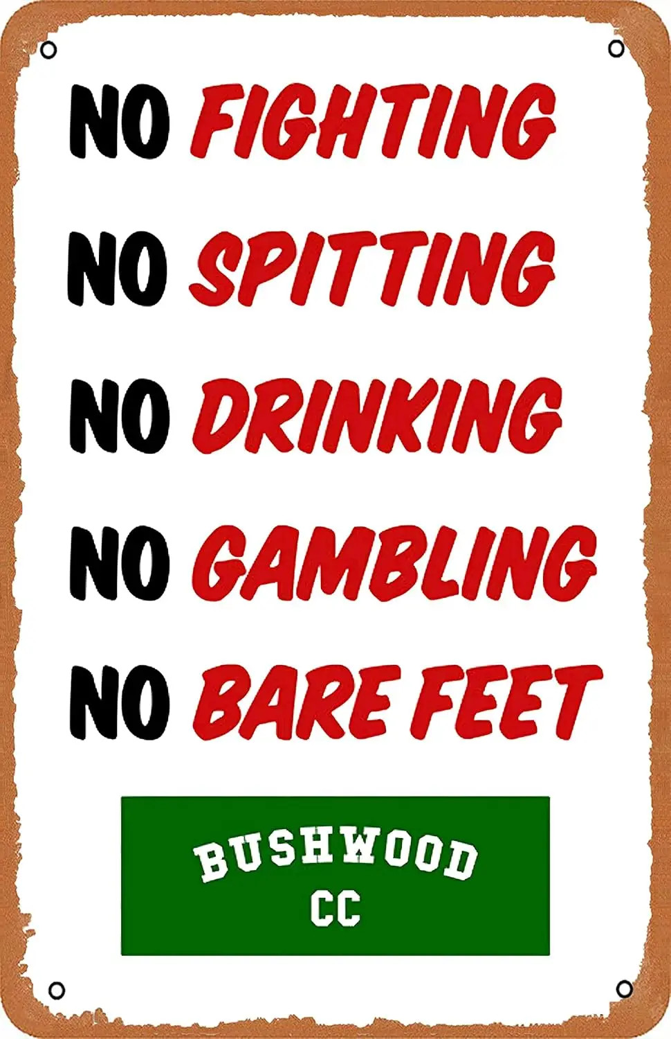 Vintage Caddyshack Rules Poster Movie Tin Metal Signs Home Décor 8x12 