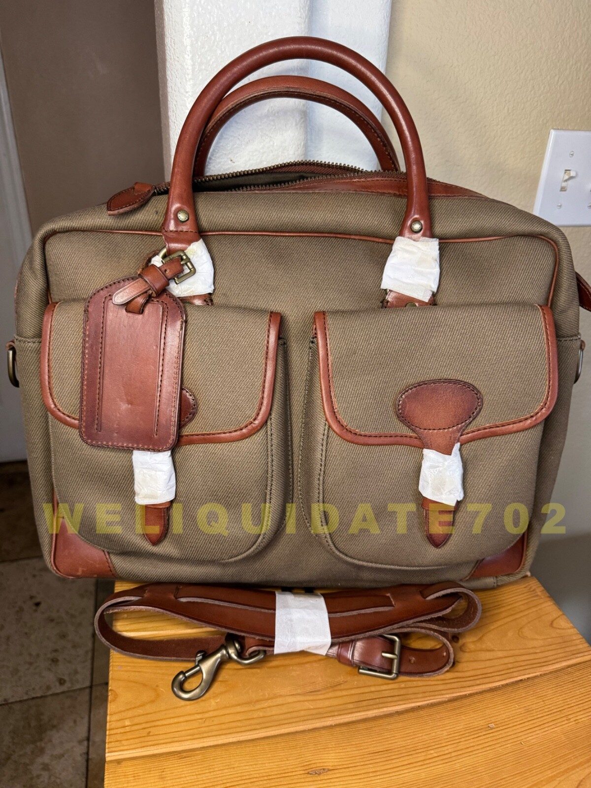 New RALPH LAUREN TWILL /LEATHER MENS COMMUTER MESSENGER OLIVE GREEN BAG New RALPH LAUREN TWILL /LEATHER MENS COMMUTER MESSENGER OLIVE GREEN BAG