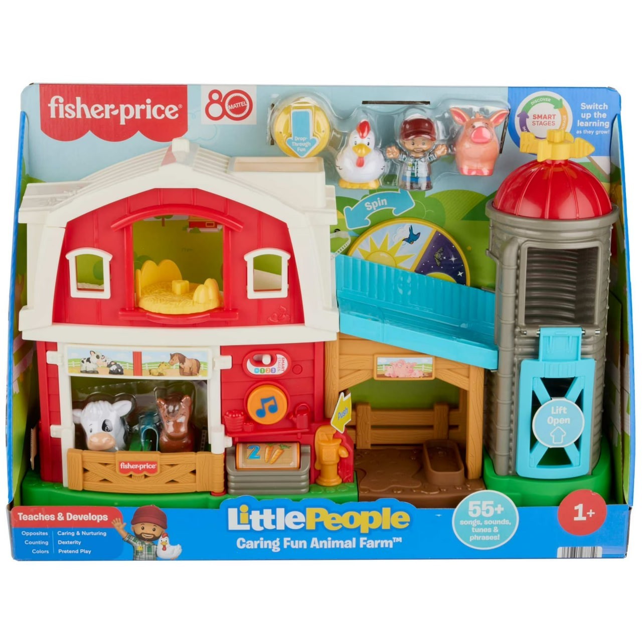 Fisher-Price Little People Caring Fun Animal Farm Playset Toddler Learning Toy, 