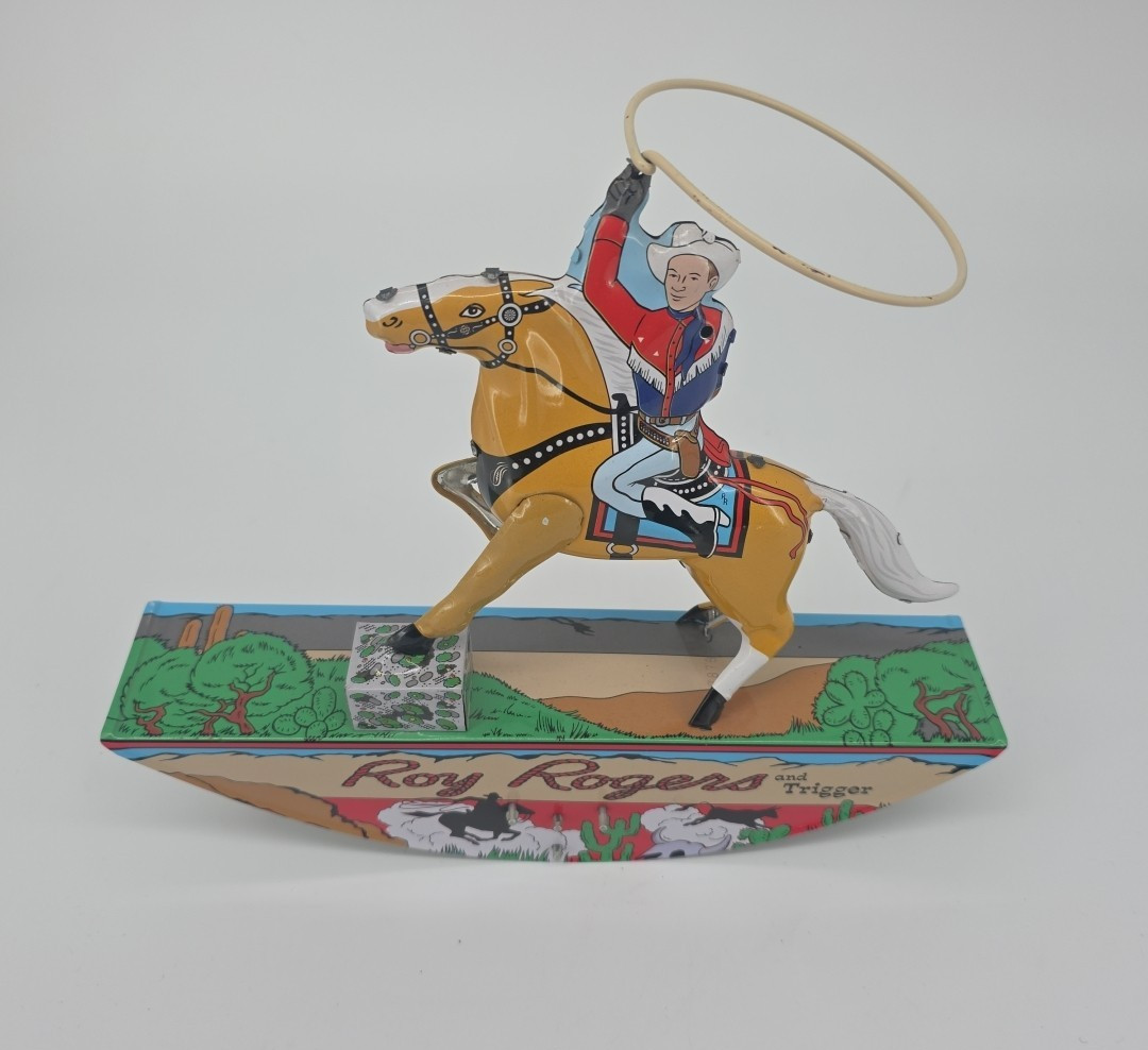 VTG Roy Rogers & Trigger 2002 Reproduction Wind Up Tin Toy Schylling Collectible