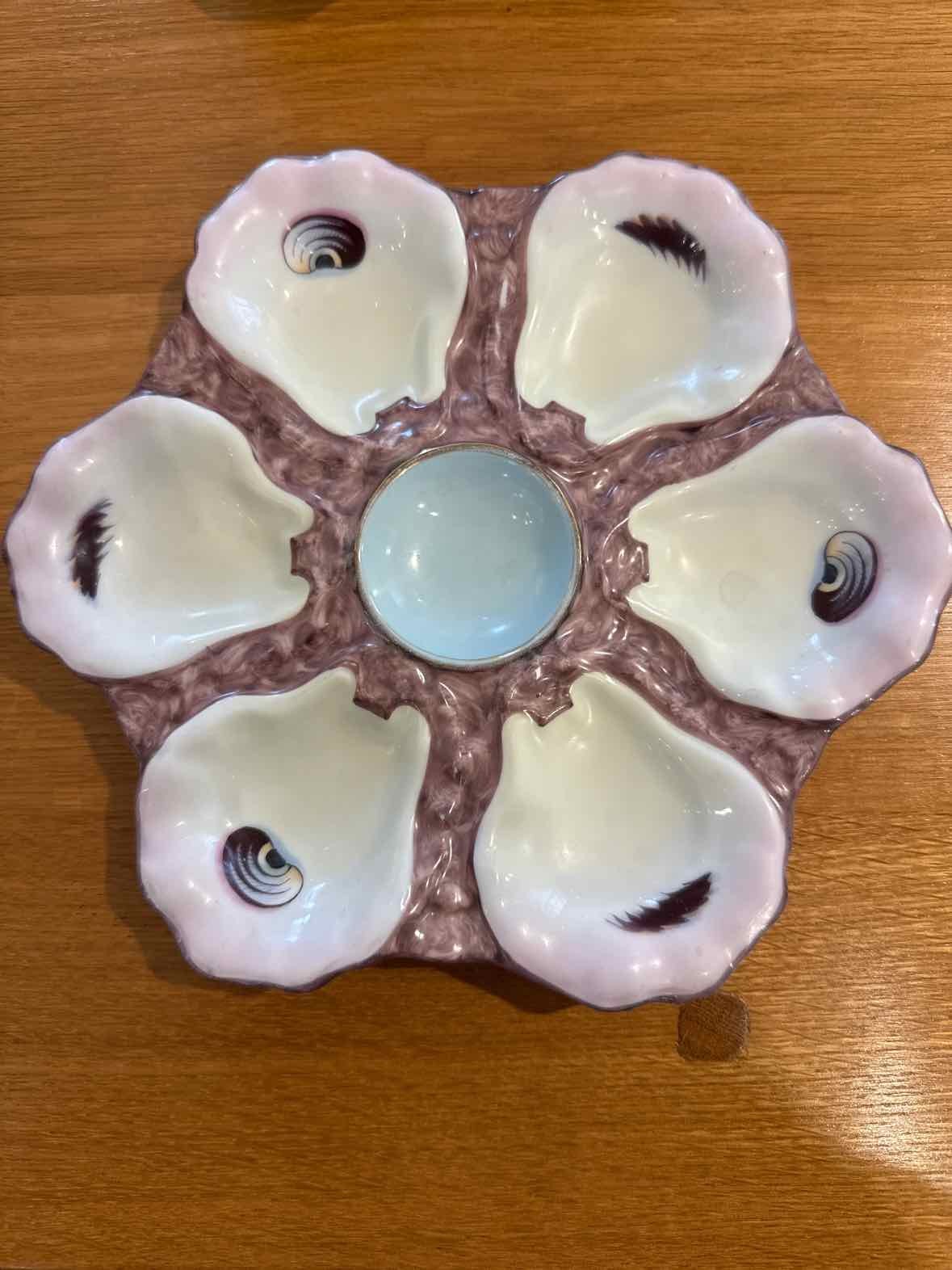 Antique Limoges Oyster Plate, 9 Antique Limoges Oyster Plate, 9