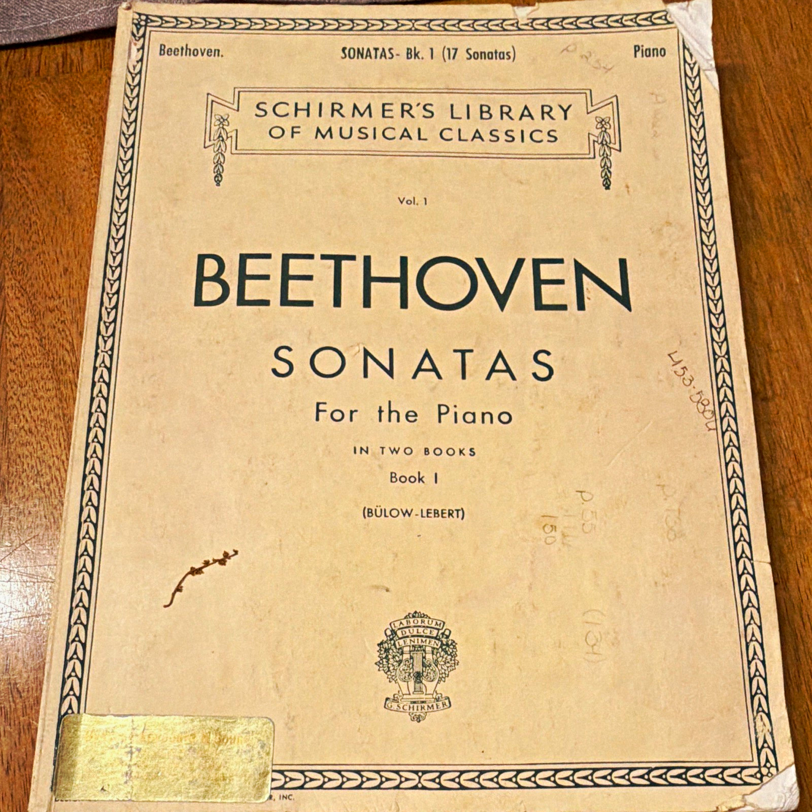 G. Schirmer Beethoven Sonatas for Piano Book II Sheet Music HL 50251920